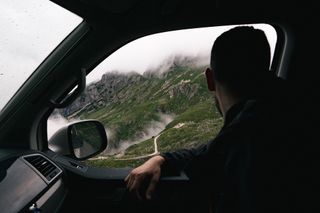 Ausblick Beifahrerseite auf Dolomiten