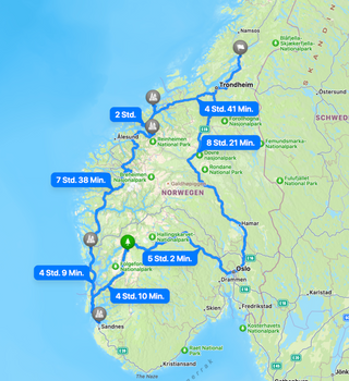Route Norwegen