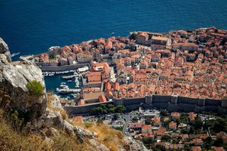 Stadt Dubrovnik in Kroatien von oben